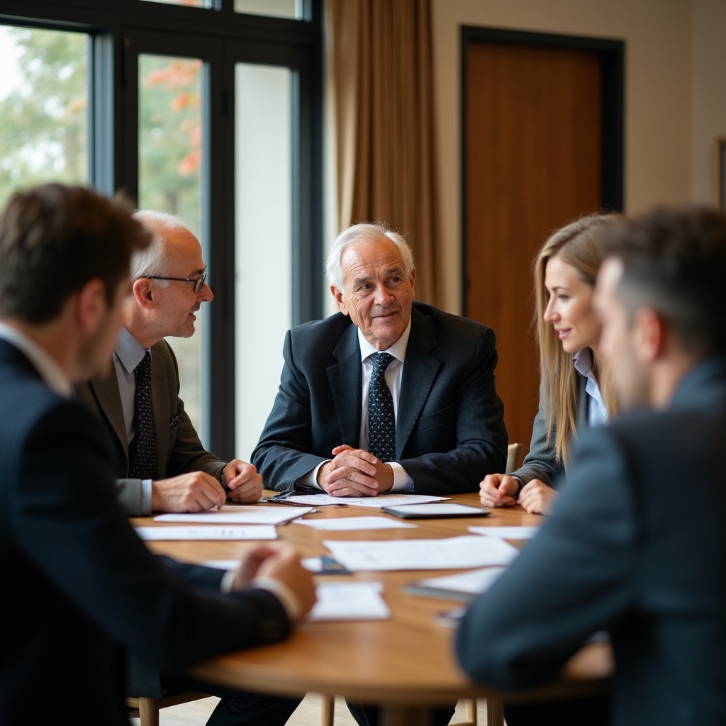 Семья обсуждает финансовую политику семейного предприятия