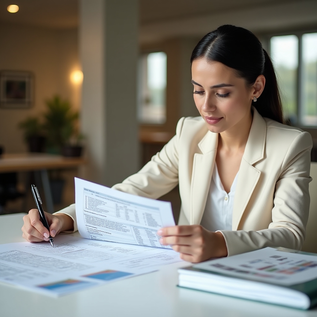 Специалист изучает финансовые регламенты компании